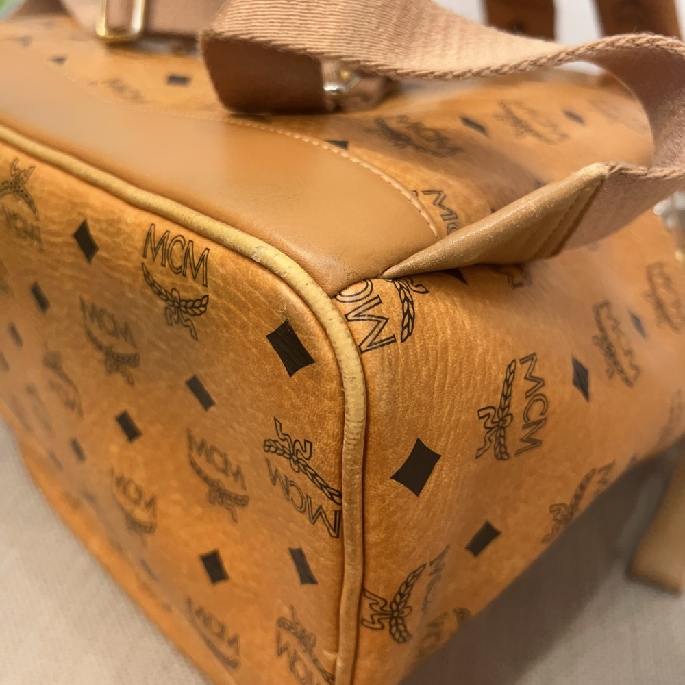 MCM Cognac Logo Backpack - Picture 8 of 14